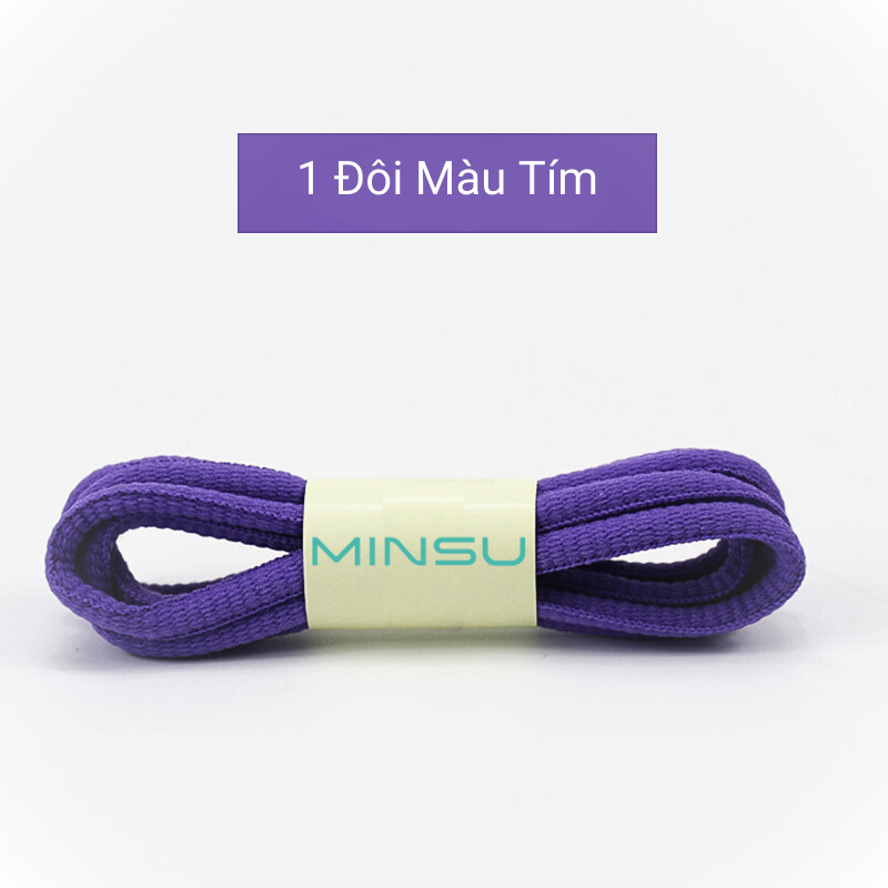 Dây Giày Thể Thao Sneaker Tròn MINSU M0201 120cm với 10 Màu Nổi Bật Cho Bạn Chọn Shoelaces Phụ Kiện Giày, Trắng, Đen