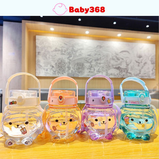 Bình nước gấu cute mini - bình nước 1 lít có tặng kèm sticker dán