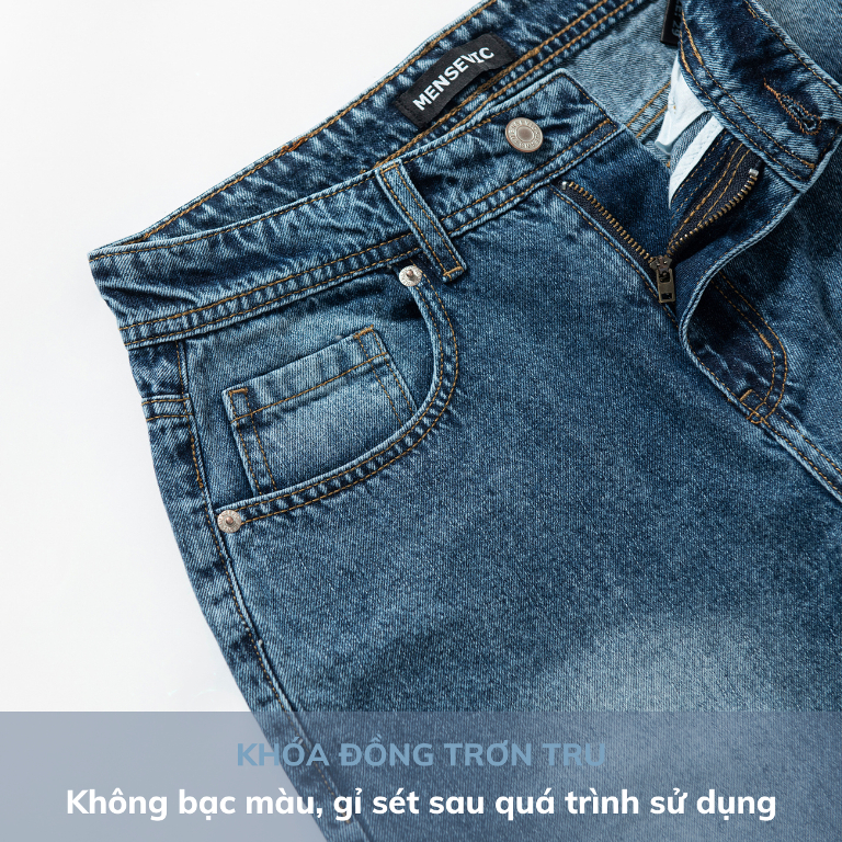 Quần Short Jean Nam Ống Rộng H90 Chất Bò Dày Không Co Giãn Form Regular Thoải Mái Năng Động MSTJ011