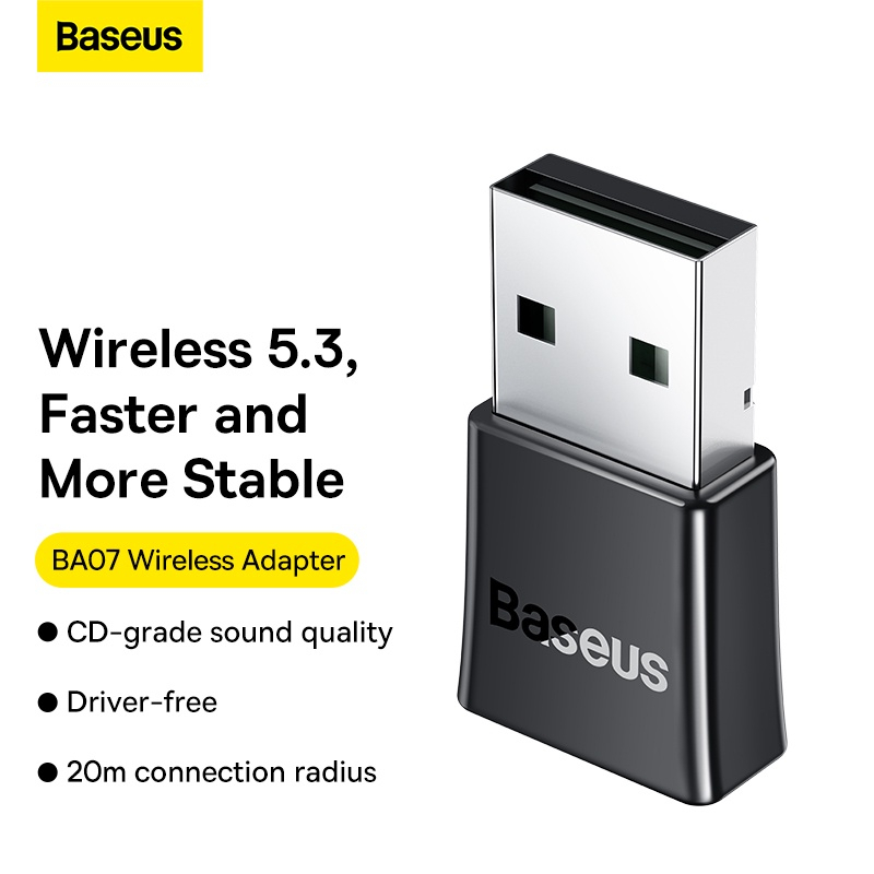 USB Bluethooth 5.0 5.3 Baseus, kết nối máy tính với nhiều thiết bị chuột, phím, tai nghe, loa.., bảo hành 18 tháng