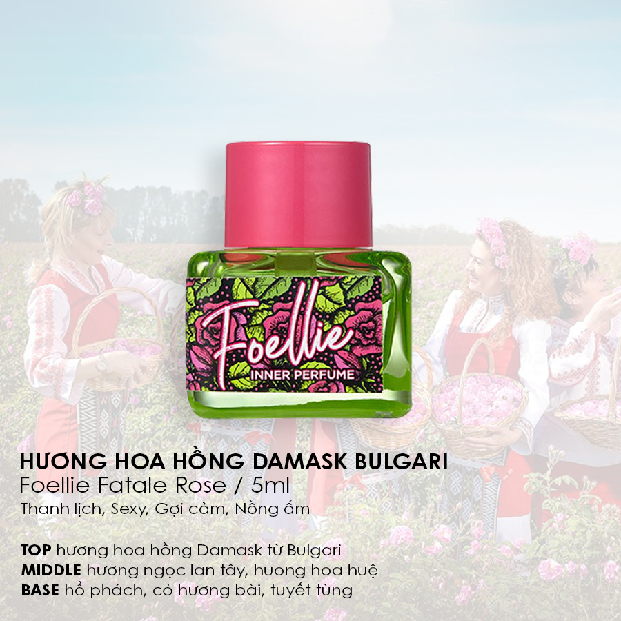 Nước hoa vùng kín Foellie Hương Hoa Hồng Damask Bulgari Mê Hoặc Say Đắm 5ml - Damask