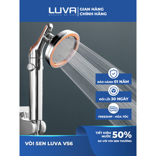 Vòi sen Luva VS6, xoay 360 độ, BH 1 năm, đổi lỗi 30 ngày, tắt bật trên vòi sen, đường kính 11cm