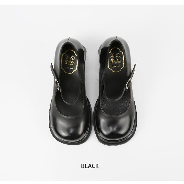 S010 Giày Mary Jane Nhật Bản 9cm mũi vuông cao gót phong cách Retro mới gót dày và đế dày