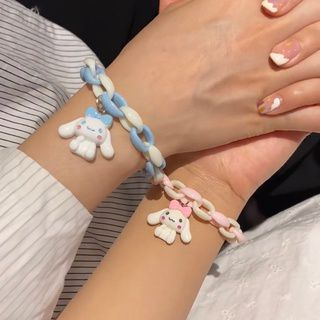 beautycoco🍊Vòng tay mặt hình chú chó cinnamon mềm màu hồng xanh dương thời trang nhật bản xinh xắn