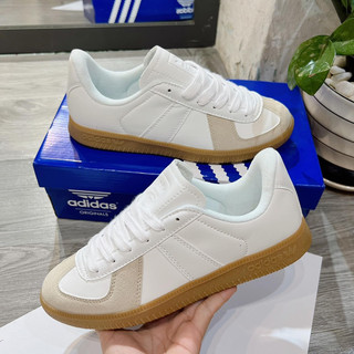 Giày das samba trắng kem đế nẫu, adidass samba trắng đế nâu nam nữ fullbox+freeship