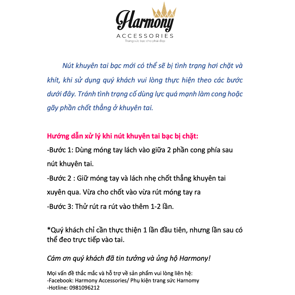 Khuyên tai nữ bạc mạ vàng trái tim nhỏ xinh xắn, đáng yêu Little Heart K26 | HARMONY ACCESSORIES K26