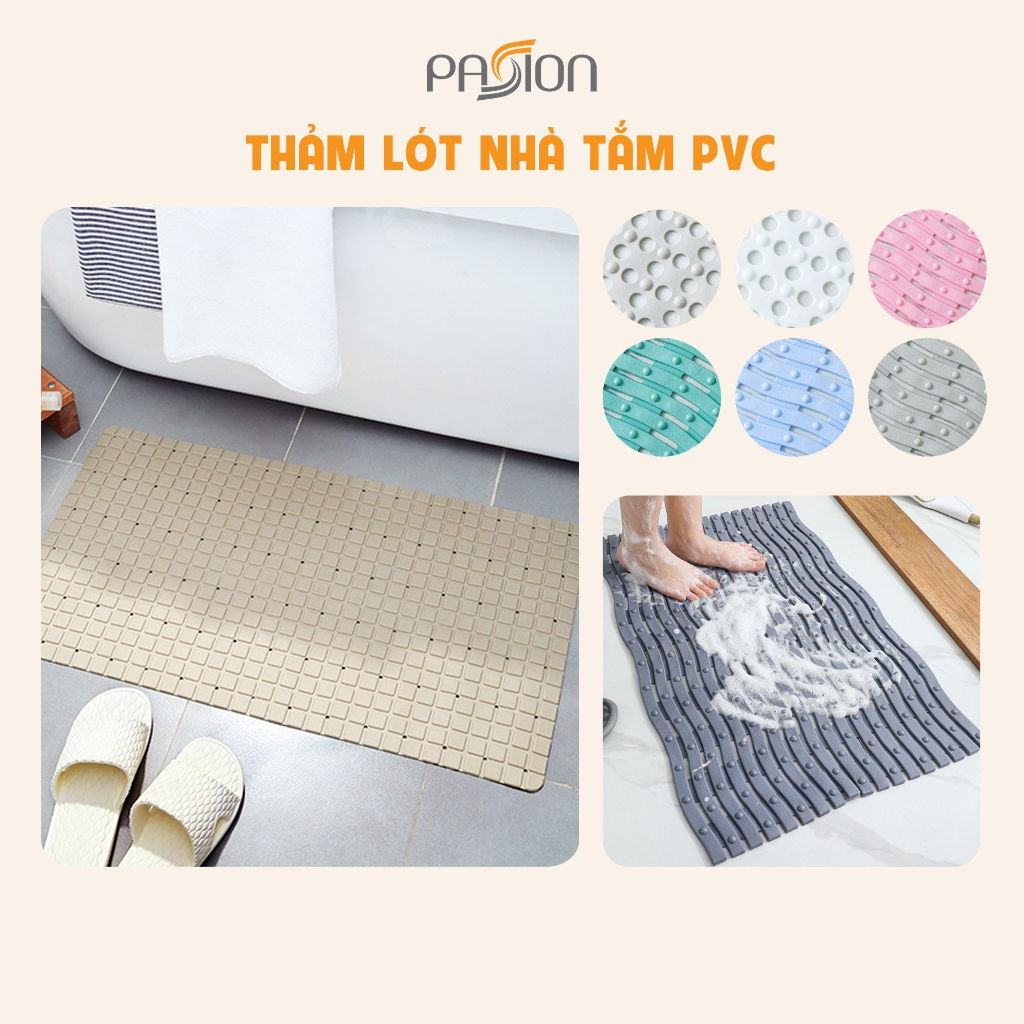 Thảm Lót Nhà Tắm PVC Chống Trơn Trượt Có Rãnh Thoát Nước