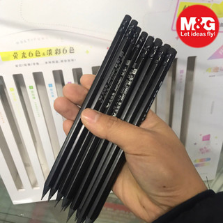 Bút chì gỗ đen 2B viết siêu êm AWP30867 màu đậm công nghệ gỗ mềm từ thương hiệu bút chì Marco chính hãng M&G