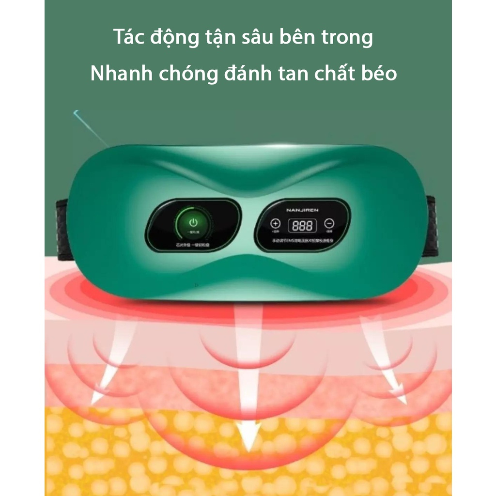 Đai massage bụng giảm mỡ, Máy massage rung nóng hỗ trợ giảm cân hiệu quả, giảm đau mỏi sau khi tập luyện