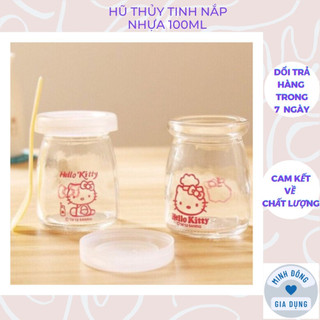 Hũ thủy tinh có hình nắp nhựa làm sữa chua 100ml