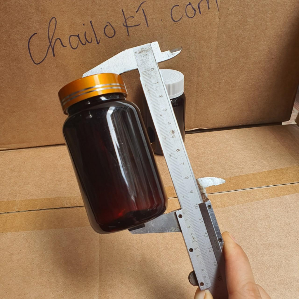 Lọ nhựa đựng viên nang 200ml màu Nâu