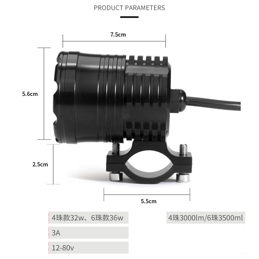 L6 đèn pha trợ sáng siêu sáng siêu đẹp dùng xe máy xe điện