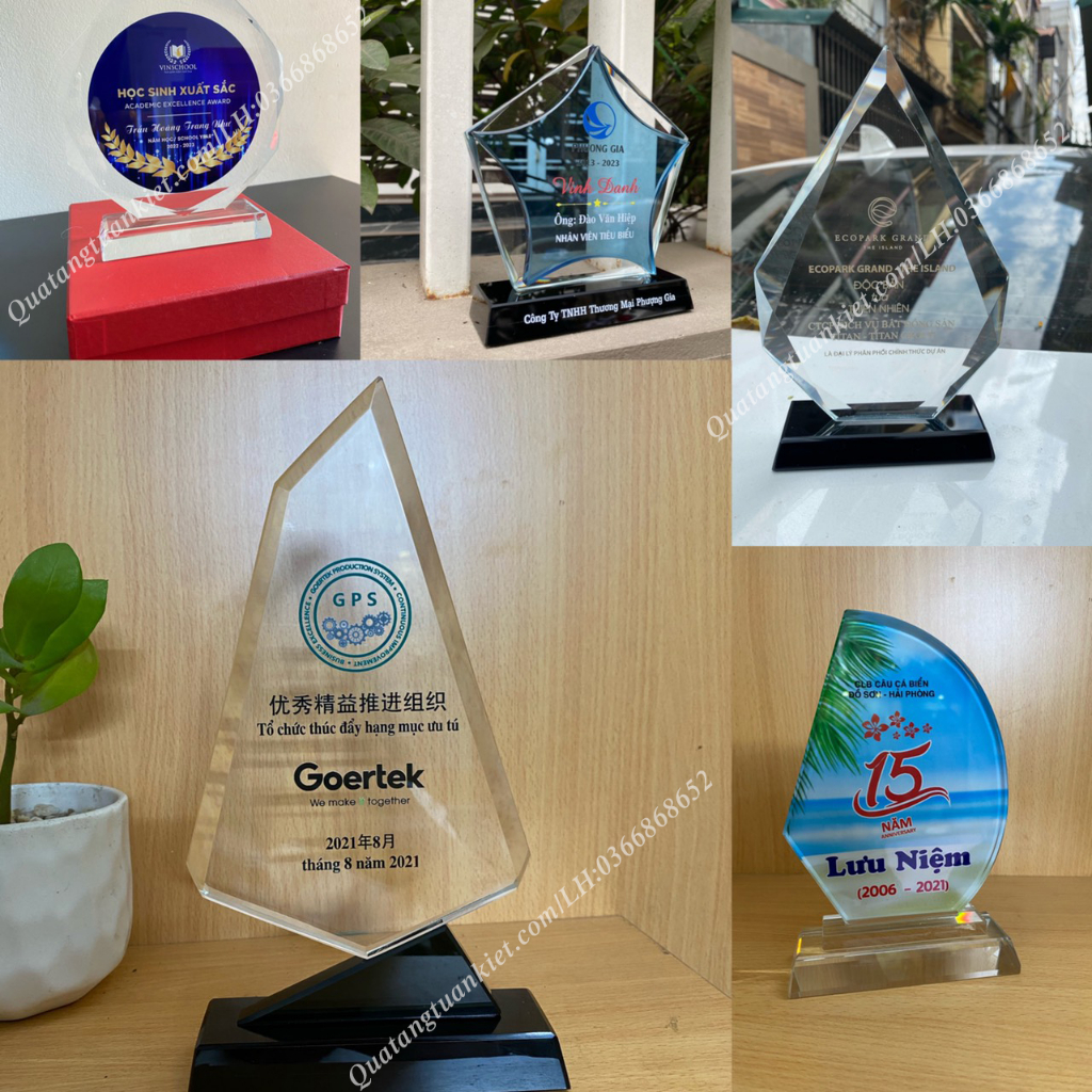 Combo 5 Kỷ Niệm Chương Pha Lê K9 Cao Cấp