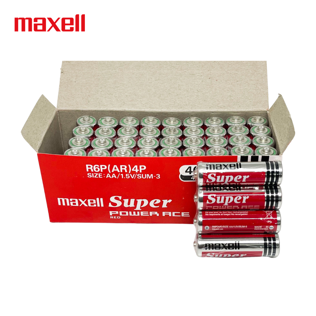 Hộp Pin AA , AAA Maxell 1,5V bền bỉ , không chảy nước sản xuất tại Indonesia