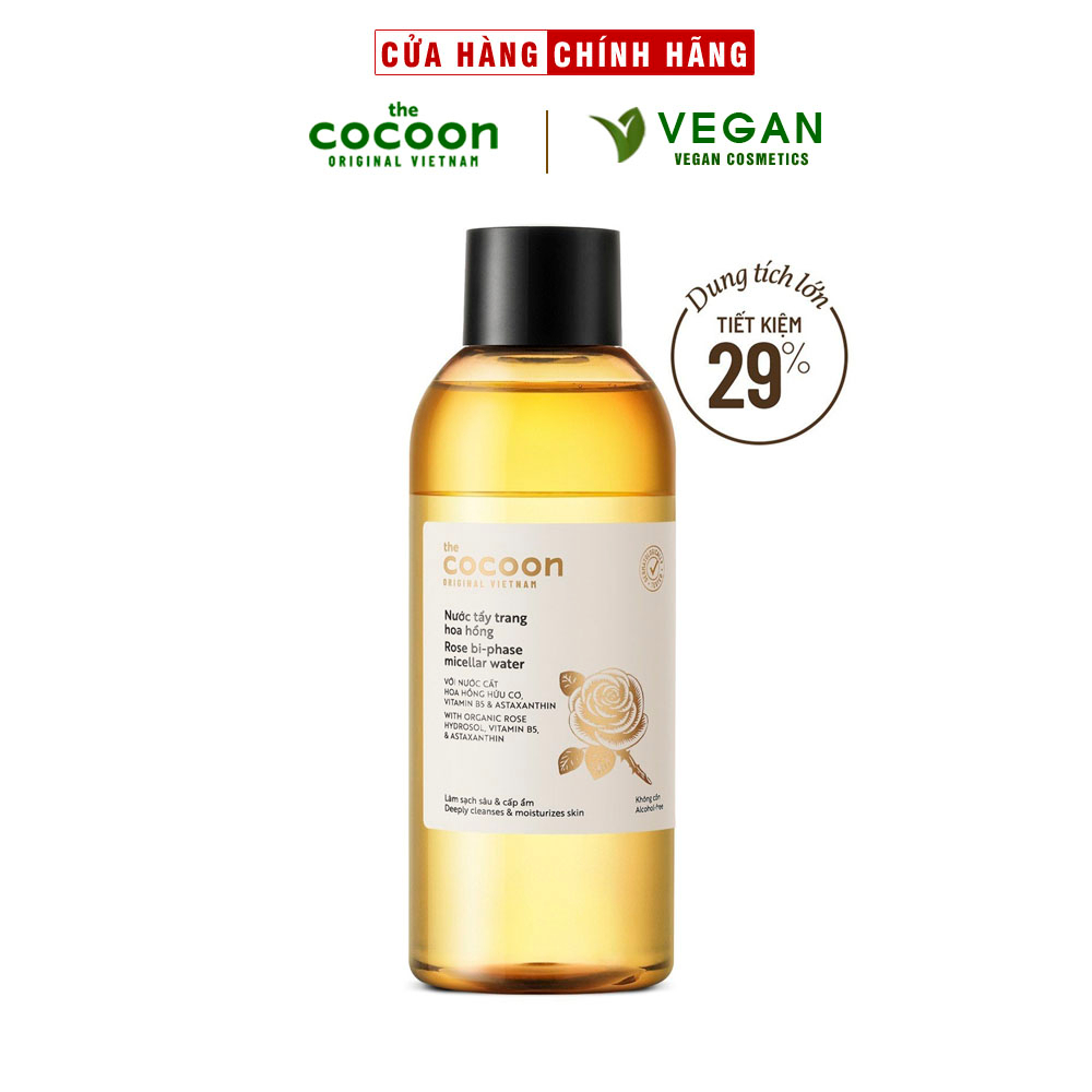 (Bản mới) Nước tẩy trang hoa hồng the cocoon vietnam 310ml Thuần chay