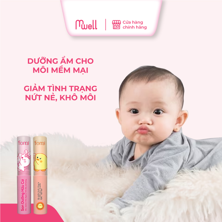 Son dưỡng môi em bé chiết xuất thiên nhiên dưỡng mềm mịn môi FOMI cung cấp dưỡng chất cho môi căng bóng