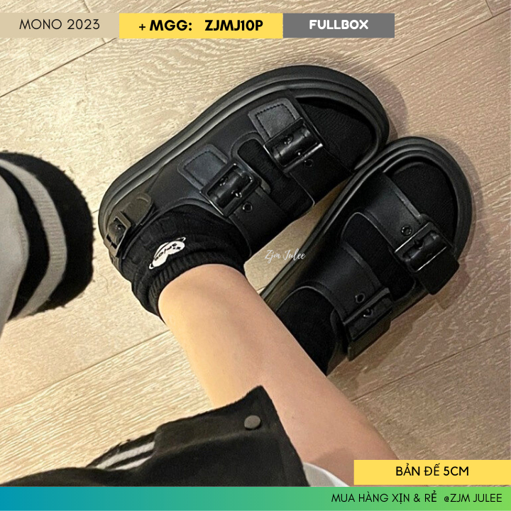 [ZJMJULEE] Giày sandal quai hậu MONO-2023 bản 2 quai đế cao nịnh chân đi học đi chơi