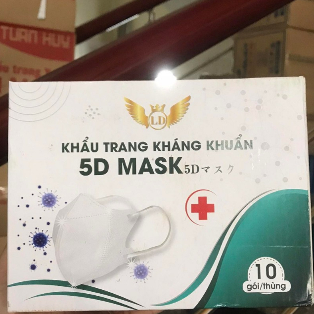 Thùng Khẩu Trang 5D Mask Linh đan 10 túi -100 chiếc Màu Trắng