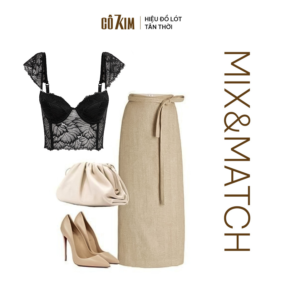 Áo Nâng Ngực Nữ Bản To CÔ 7 KIM, Mút Dày 5cm Tạo Khe Tự Nhiên Dây Vai Bèo Che Khuyểt Điểm Bắp Tay Phù Hợp Cup A - PCTF