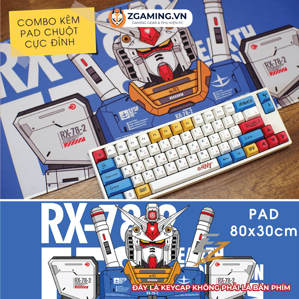 Keycap Bàn Phím Gundam | Profile XDA | PBT 125 Phím | Sẵn Hàng Giao Hỏa Tốc