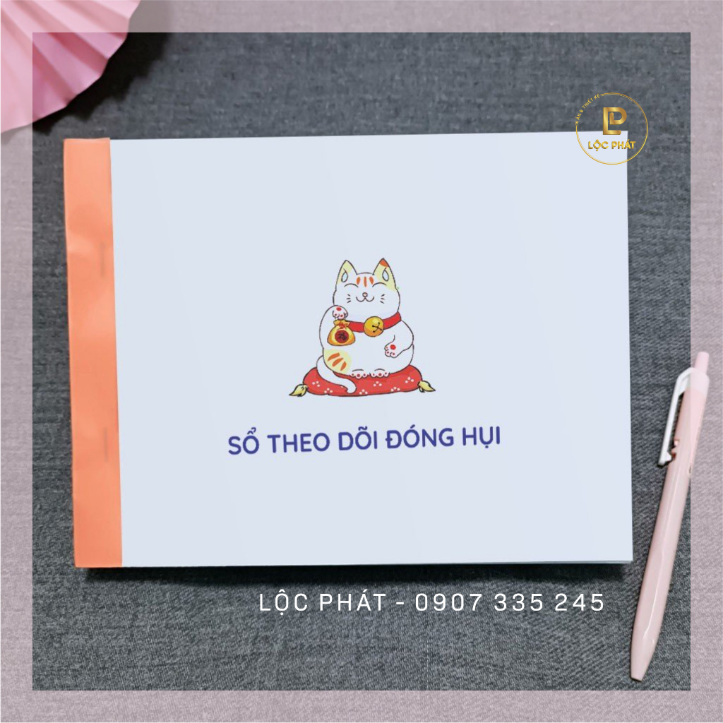 Mẫu mới: Sổ theo dõi đúng tiền hụi siêu xinh, kích thước A5 ngang 21 cao 16 cm