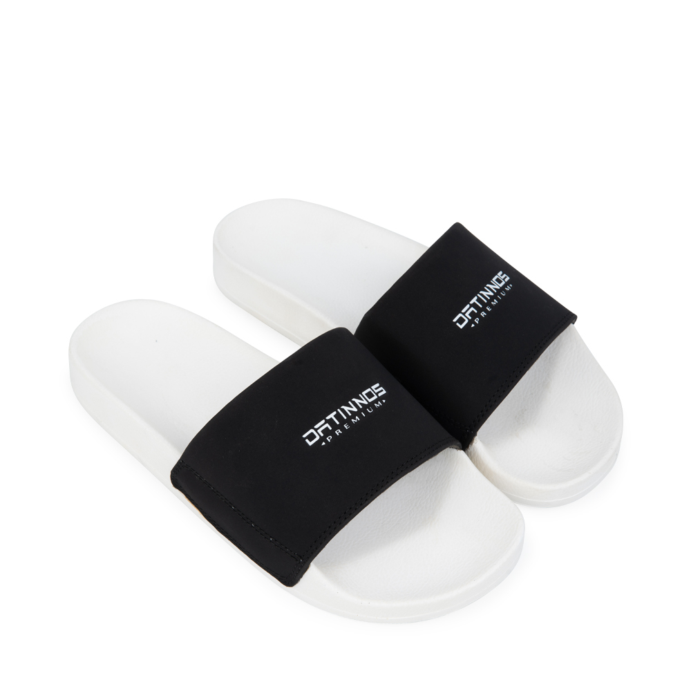 Dép Quai Ngang Unisex Nam Nữ DATINNOS Da Lộn Đế PU Màu Đen Trắng-B03 Chính Hãng