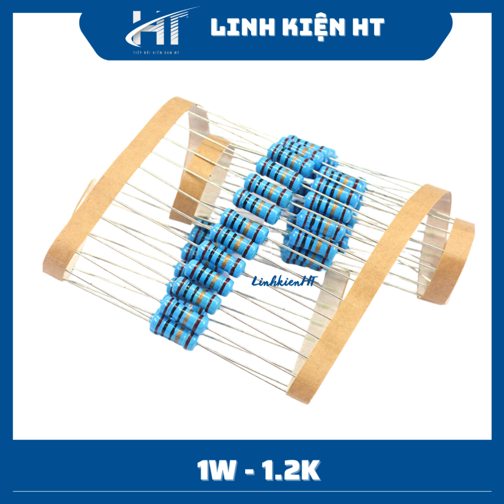 Điện trở 1W 1.2K 1K2 1% chân đồng túi 10 con