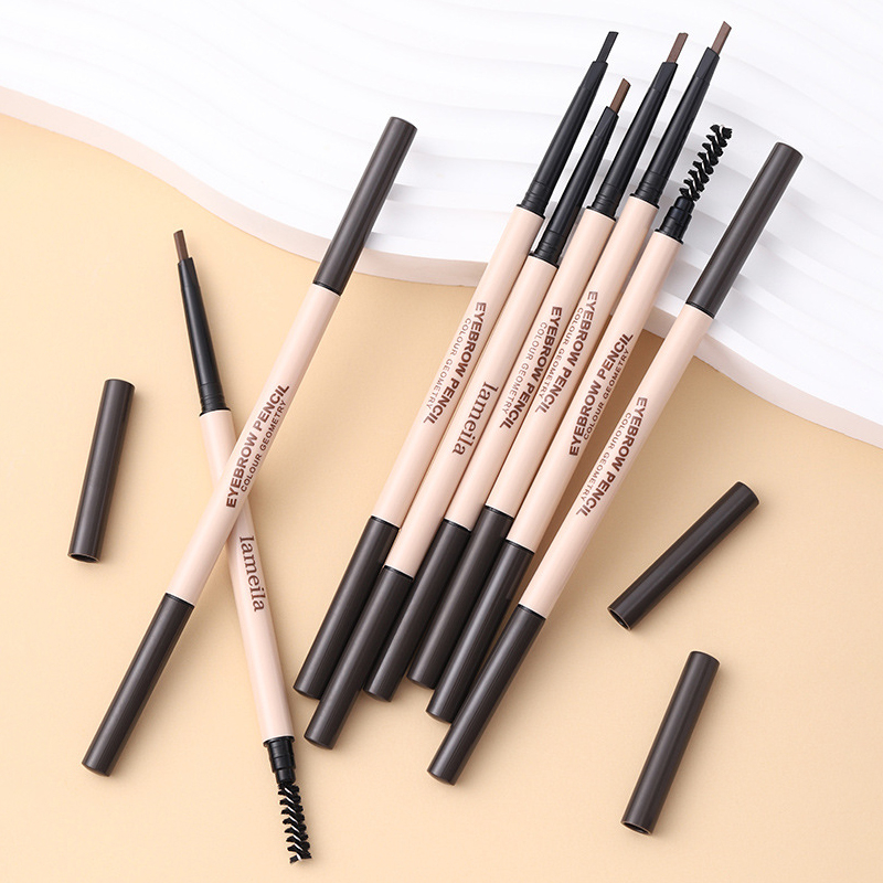 🎶Chì Kẻ Mày Hàn Quốc Vỏ Hồng 2 Đầu Không Thấm Nước Lâu Trôi Lameila Eyebrown