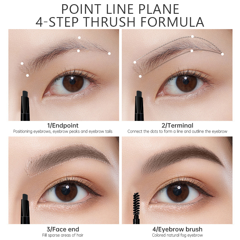 🎶Chì Kẻ Mày Hàn Quốc Vỏ Hồng 2 Đầu Không Thấm Nước Lâu Trôi Lameila Eyebrown