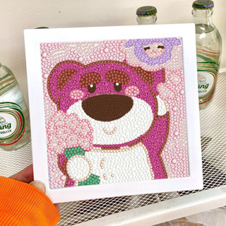 Bộ Tranh Đính Đá DIY Hình Chú Gấu Và Dâu Tây Kích Thước Strawberry Bear 30X30Cm Trang T，Chân dung phim hoạ