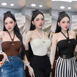 Áo cúp ngực yếm xoắn có mút ngực kiểu - z6l
