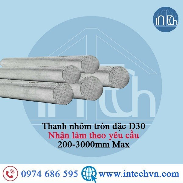 NHÔM THANH TRÒN ĐẶC A6061 HQ PHI 30mm