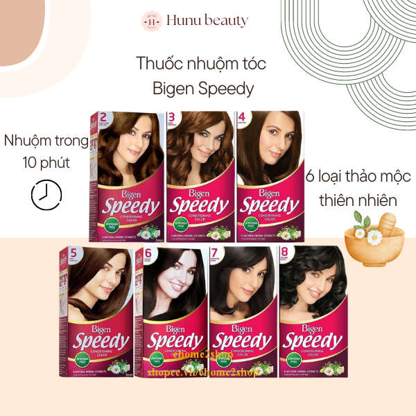 Thuốc nhuộm tóc Bigen Speedy, thuốc nhuộm phủ bạc nhập khẩu, thảo mộc thiên nhiên