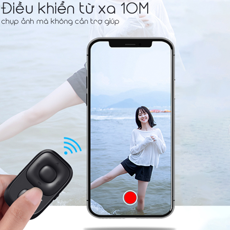 Nút bấm điều khiển từ xa lướt TK BEARHOME kết nối bluetooth 5.0 cực đơn giản và nhỏ gọn tương thích với các hệ điều hành