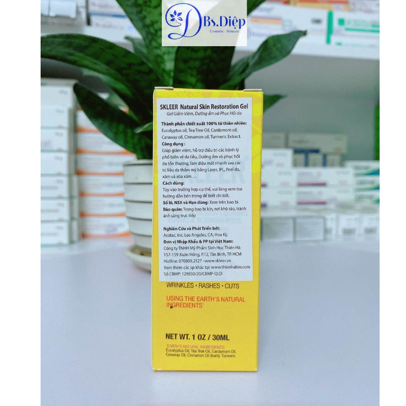 Gel giảm viêm, dưỡng ẩm, phục hồi da SKLEER Natural Skin Restoration