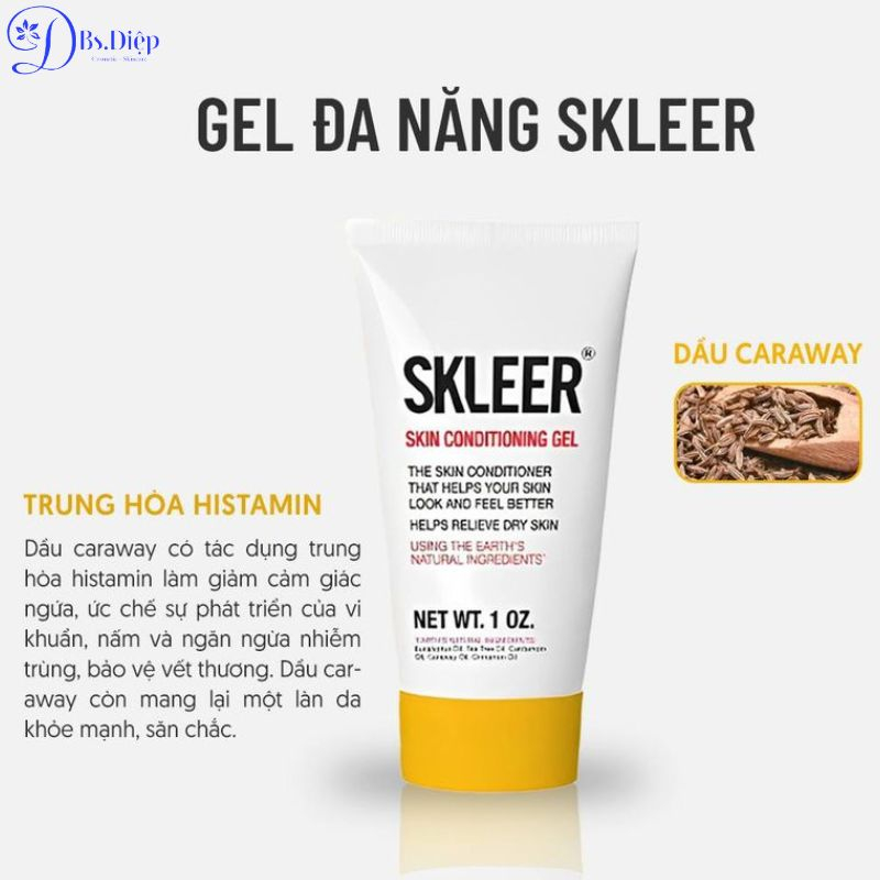 Gel giảm viêm, dưỡng ẩm, phục hồi da SKLEER Natural Skin Restoration