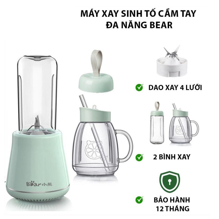 Máy xay sinh tố cầm tay BEAR mã LLJ-D04A1 có 2 cối công suất lớn hàng chính hãng