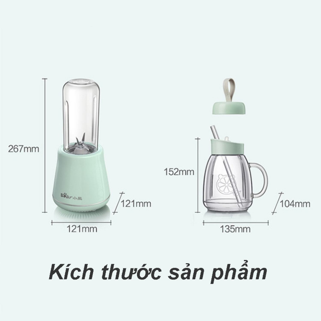 Máy xay sinh tố cầm tay BEAR mã LLJ-D04A1 có 2 cối công suất lớn hàng chính hãng