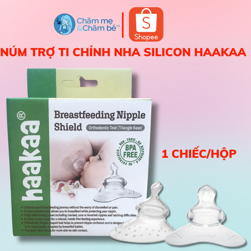 Núm trợ ti chỉnh nha Haakaa. Chất liệu silicone siêu mềm mại, an toàn, cao cấp. Không chứa BPA, PVC và phthalate