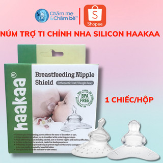 Núm trợ ti chỉnh nha Haakaa. Chất liệu silicone siêu mềm mại, an toàn, cao cấp. Không chứa BPA, PVC và phthalate
