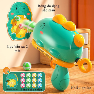 Đồ chơi khủng long bắn bóng dính, súng bắn bóng kèm bảng phi tiêu dính khủng long