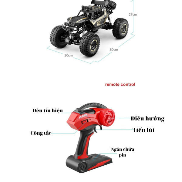 Xe Điều Khiển Từ Xa OFFROAD TRACE Phiên Bản Siêu Lớn Chinh Phục Mọi Địa Hình - Guu.Official