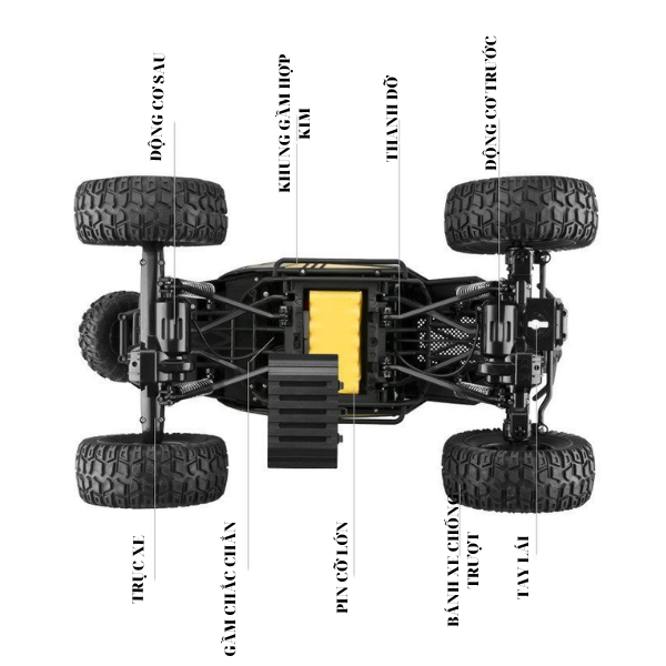 Xe Điều Khiển Từ Xa OFFROAD TRACE Phiên Bản Siêu Lớn Chinh Phục Mọi Địa Hình - Guu.Official