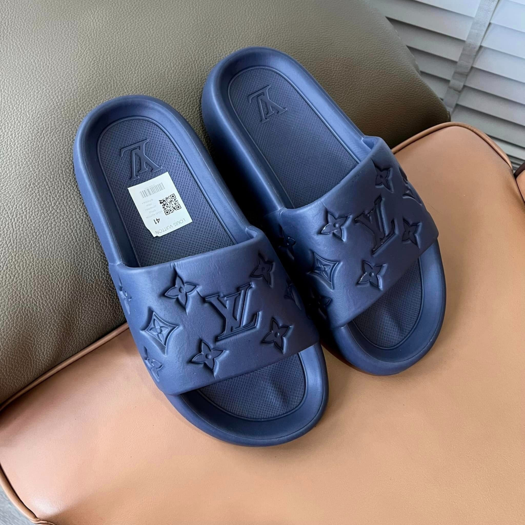 Dép đúc LV unisex, dép cao su cao cấp in vân lv chìm êm chân chống ra mồ hôi chân
