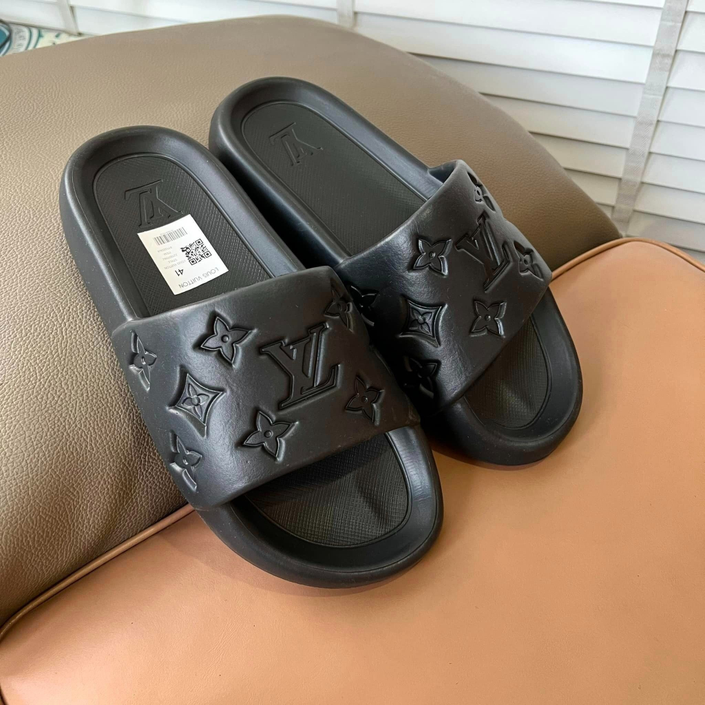 Dép đúc LV unisex, dép cao su cao cấp in vân lv chìm êm chân chống ra mồ hôi chân