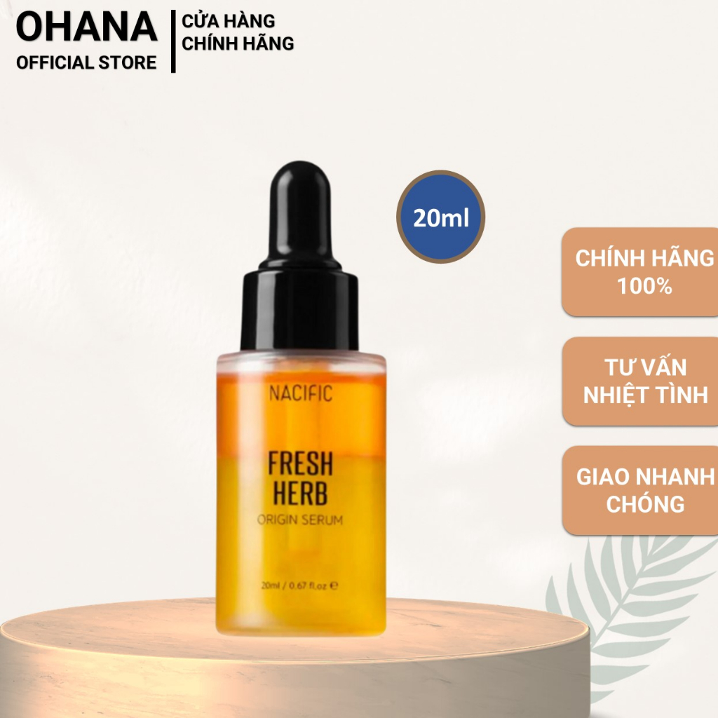 Tinh Chất Chống Lão Hóa, Thu Nhỏ Lỗ Chân Lông Nacific FRESH HERB Origin Serum 20ml - Vàng