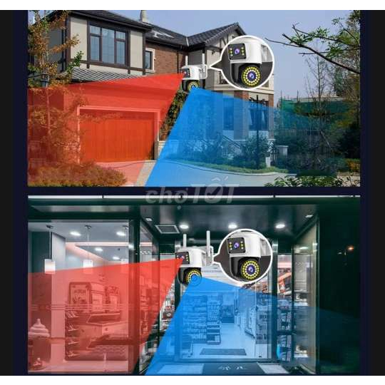 Camera không dây IP Yoosee YS20D Dual ngòai trời 2 in 1 chống nước chống bụi tích hợp thêm 1 mắt cam cố định và đèn led