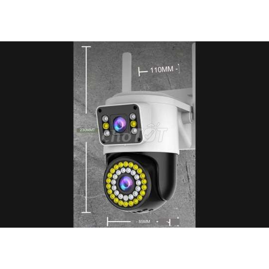 Camera không dây IP Yoosee YS20D Dual ngòai trời 2 in 1 chống nước chống bụi tích hợp thêm 1 mắt cam cố định và đèn led
