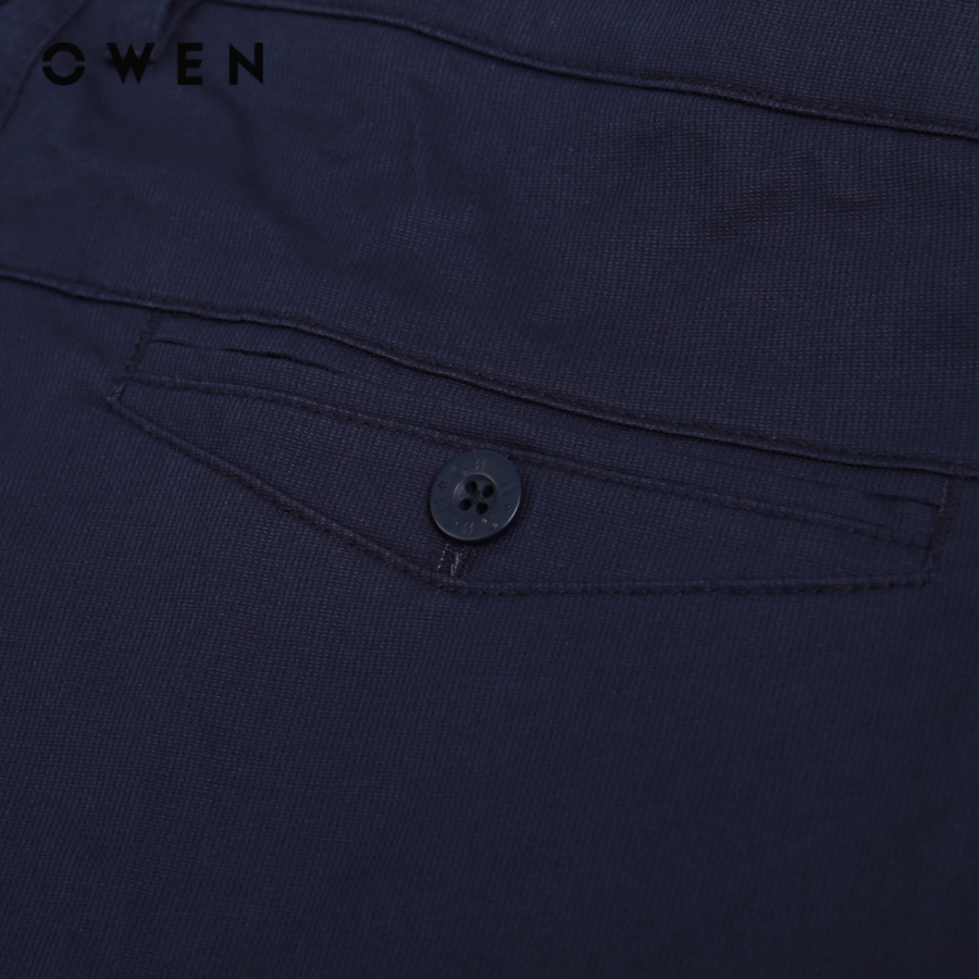 OWEN - Quần kaki owen Nam màu xanh navy đậm dáng slim fit chất liệu Cotton - QKSL231302
