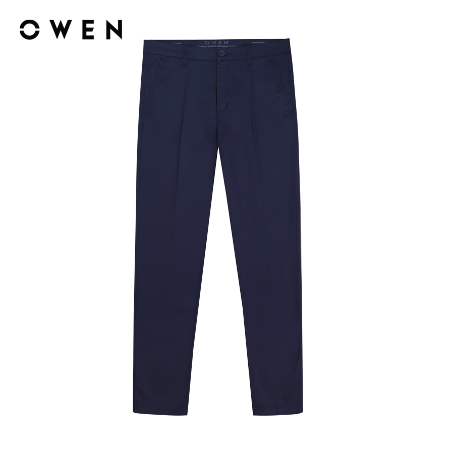 OWEN - Quần kaki owen Nam màu xanh navy đậm dáng slim fit chất liệu Cotton - QKSL231302